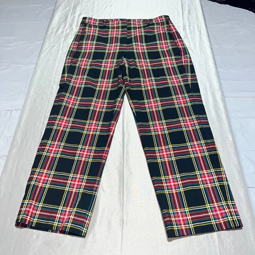 J.Crew Kallie Pant Womens Size 8 Stewart Tartan Plaid Straight Leg Holiday Sass
